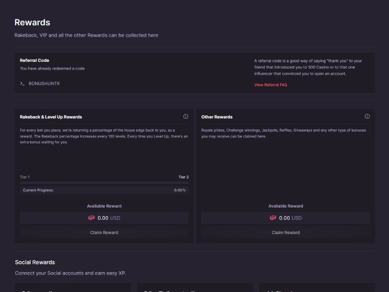 500 Casino Promo Code Application Step #10