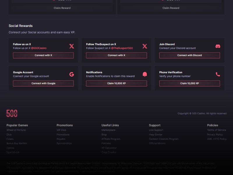 500 Casino Promo Code Application Step #11