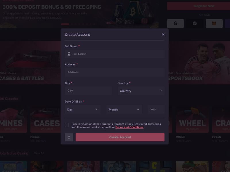 500 Casino Promo Code Application Step #3
