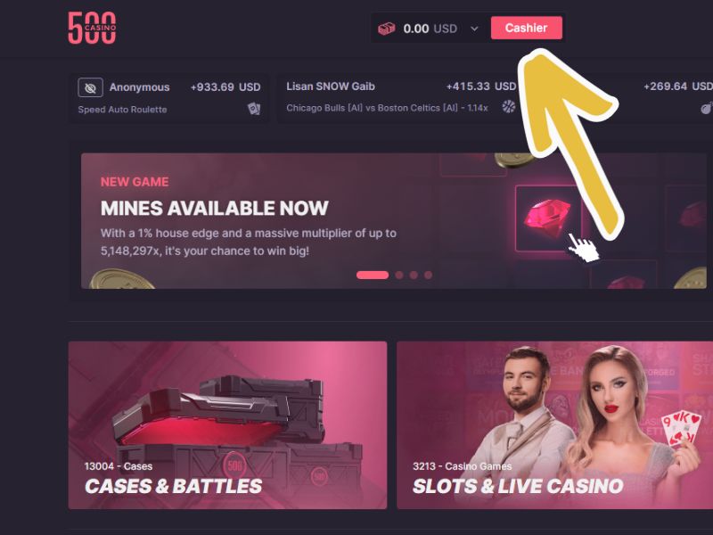 500 Casino Promo Code Application Step #7