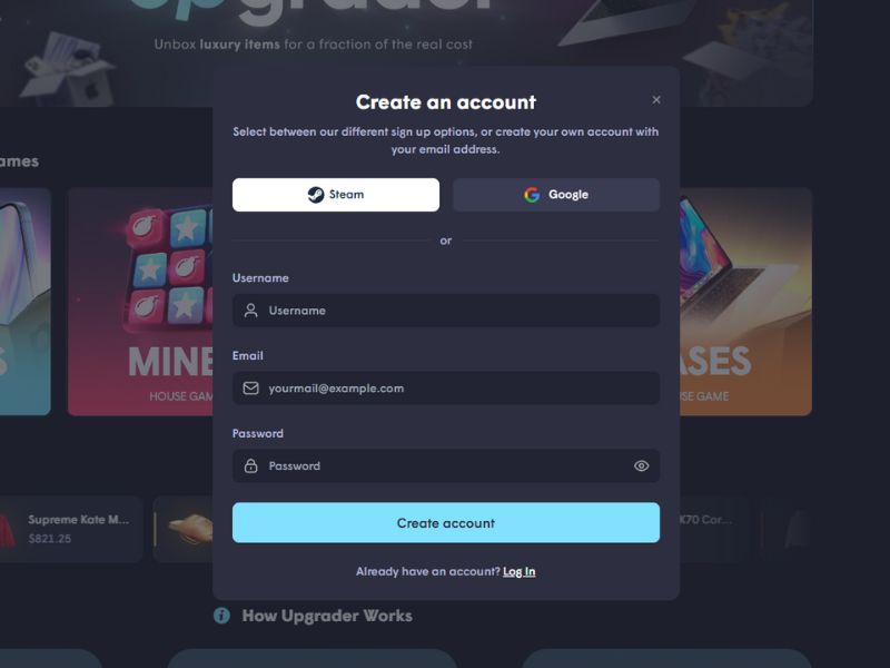 Upgrader.com Promo Code Application Step #2