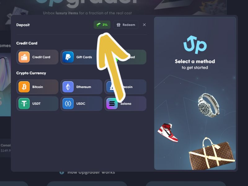 Upgrader.com Promo Code Application Step #4